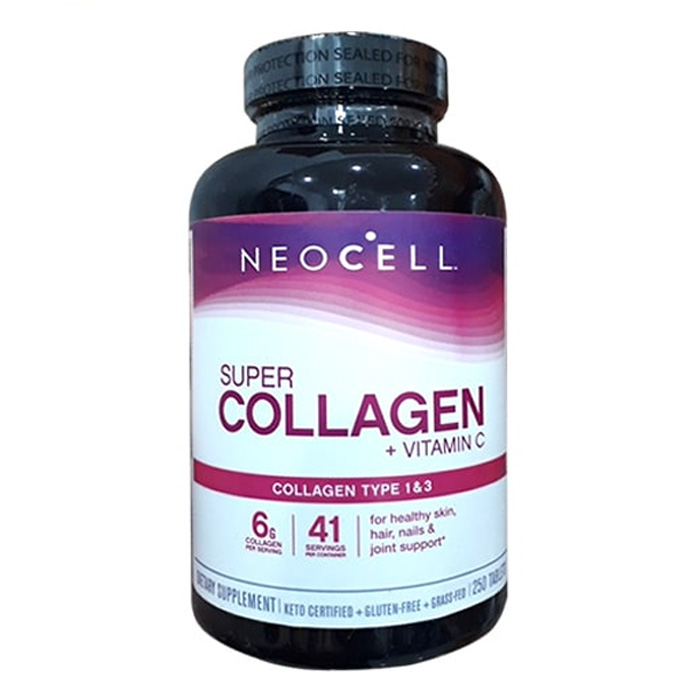 Viên uống đẹp da Neocell Super Collagen + C 6000mg 250 viên Mỹ ảnh 4 vien uong dep da neocell super collagen c 6000mg 250 vien my anh 4