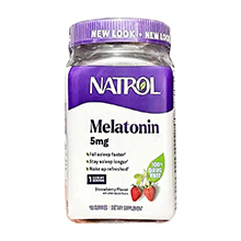 Kẹo ngủ ngon Natrol Gummies Melatonin 5mg Strawberry 180 viên Mỹ
