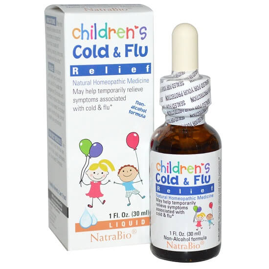 Siro cảm cúm trẻ em Children Cold & Flu Relief Natrabio 30ml của Mỹ