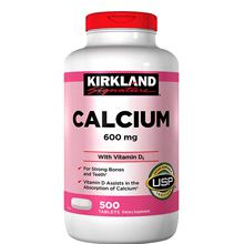 Viên uống Kirkland Calcium 600mg + D3 bổ sung Canxi Hộp 500 viên Mỹ
